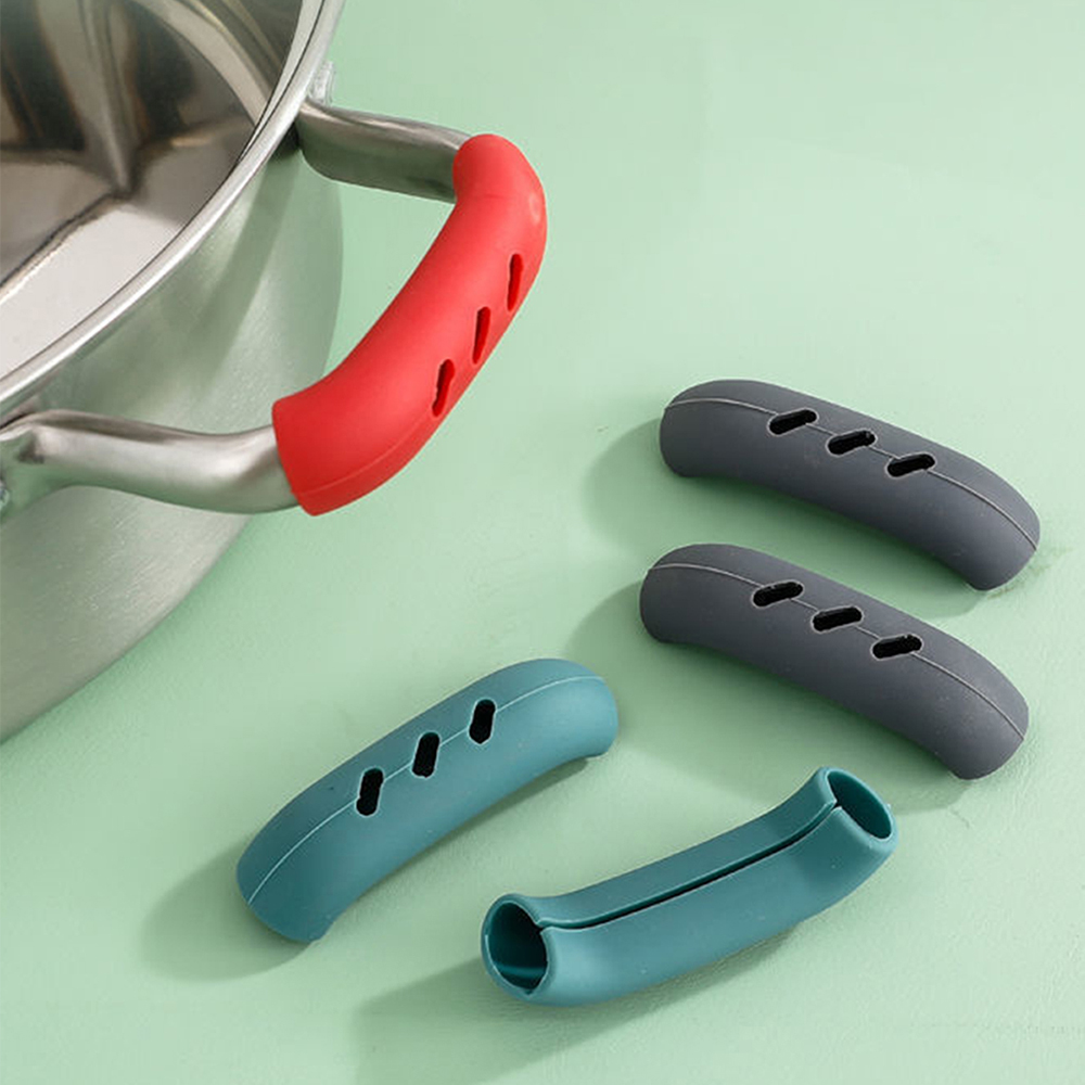 Kitchen Gadgets Holder - قطعتان من أغطية مقابض الأواني السيليكونية