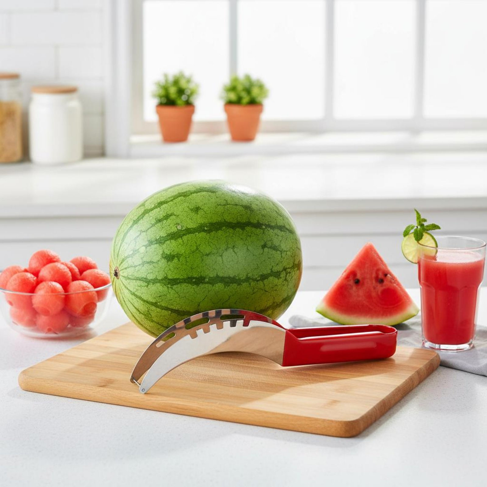 Kitchen Gadgets & Toys - قطاعة مكعبات البطيخ من الفولاذ المقاوم