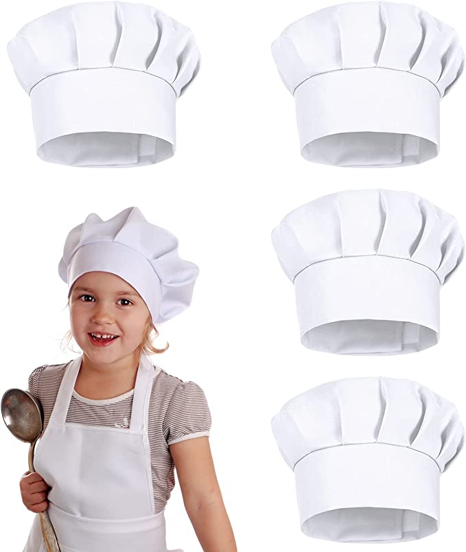 Kitchen Gadgets That Make Life Easier - 4 قطع قبعات طهاة بيضاء للأطفال،