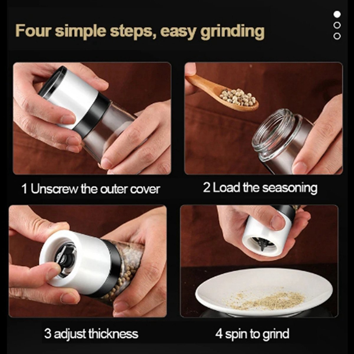 مطحنة يدوية للملح والفلفل من ا - مراجعة Kitchen Gadgets & Toys وسعره