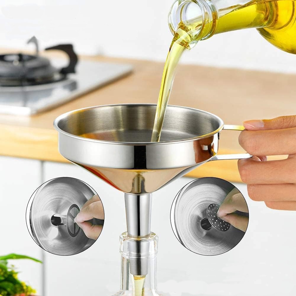 1 قطعة قمع زيت طهي من الستانلس - مراجعة Kitchen Gadgets That Make Life Easier وسعره