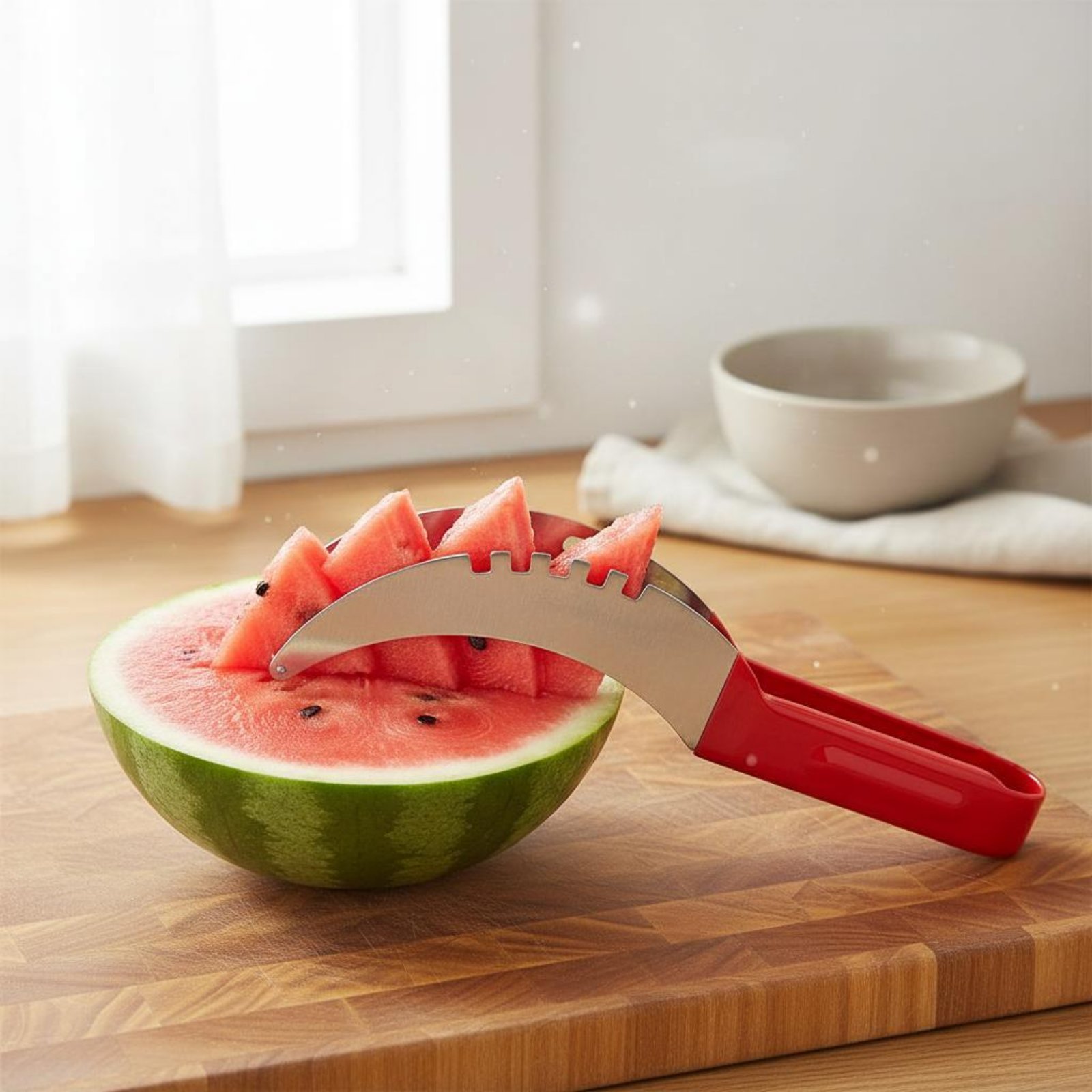 قطاعة مكعبات البطيخ من الفولاذ - مراجعة Kitchen Gadgets & Toys وسعره