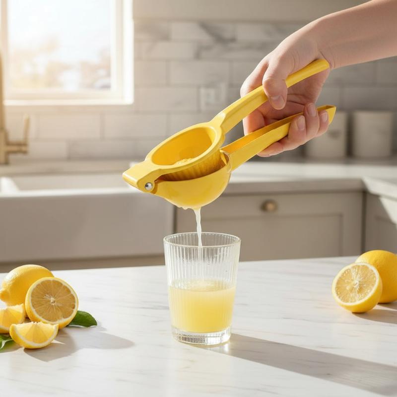عصارة ليمون يدوية محمولة، أداة - مراجعة Kitchen Gadgets Juicer وسعره